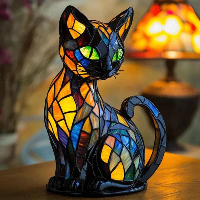 Stained Glass Cat Table Lamp product image
