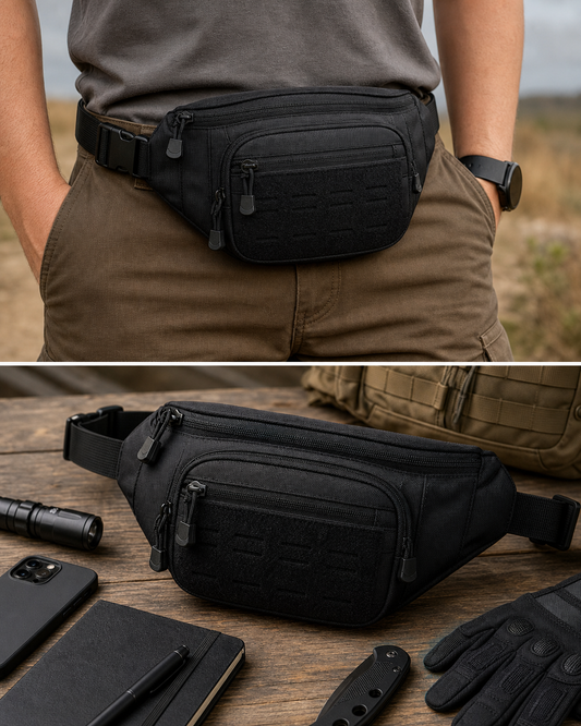 Tactical Waist Pack - Concealed Carry Fanny Pack Holster in use