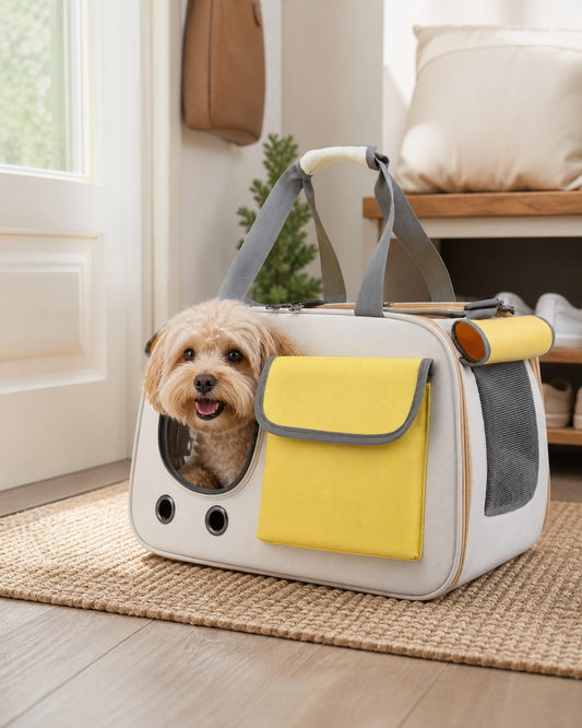 Travel Pet Carrier for Cats And Small Dogs in use