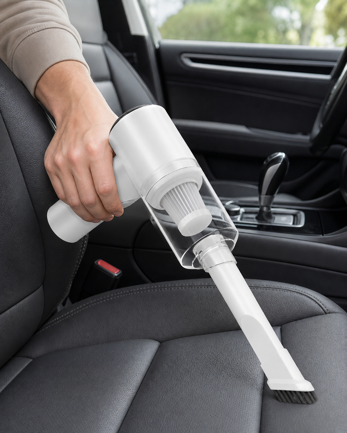 Wireless Handheld Car Vacuum Cleaner in use