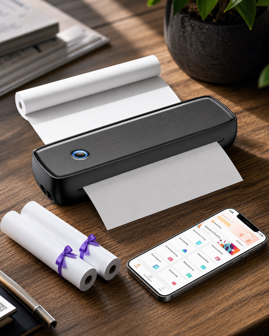Wireless Portable Inkless Thermal Printer in use